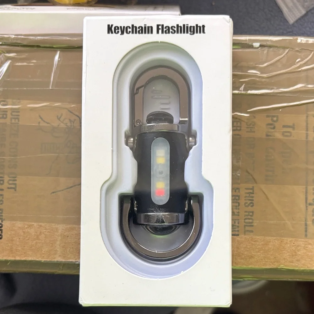 Compact Black Keychain Flashlight